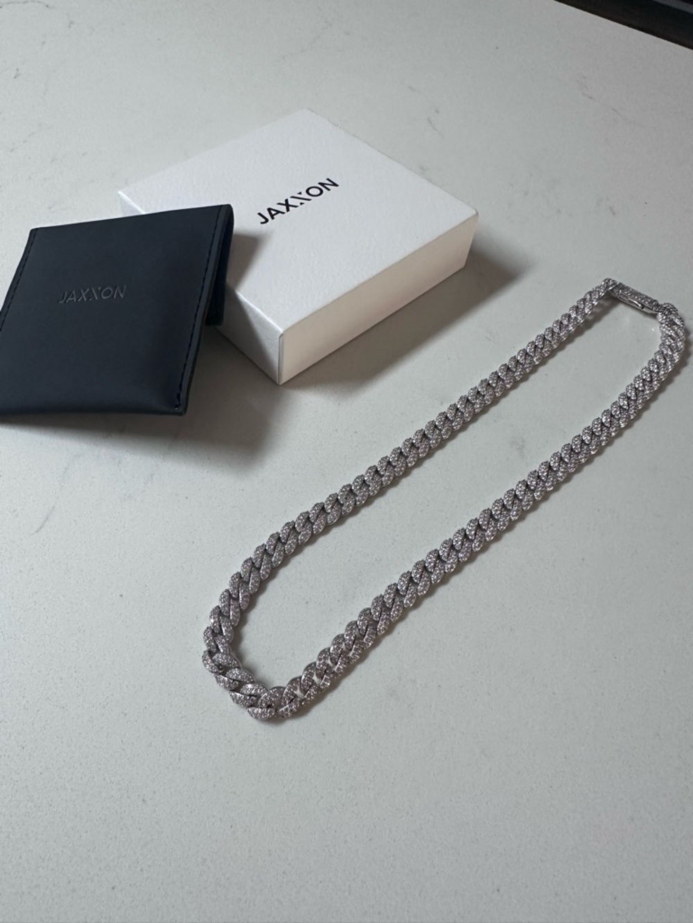 JAXXON Men’s Silver Cuban Link Chain Necklace